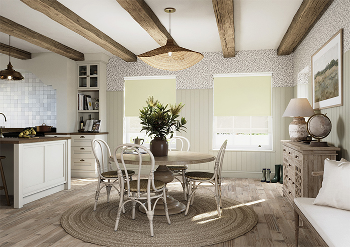 Rimini (Blackout), Sand & Optima Linen - Double Roller Blind - Image 6